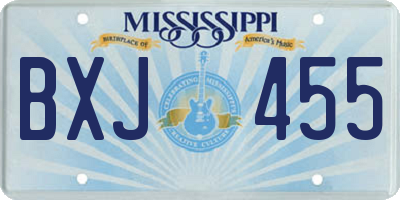 MS license plate BXJ455