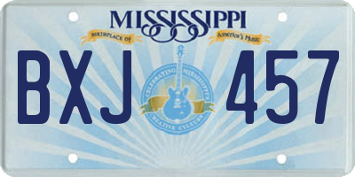 MS license plate BXJ457