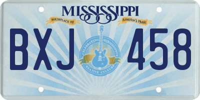 MS license plate BXJ458