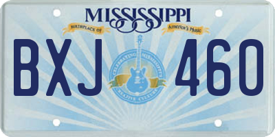 MS license plate BXJ460