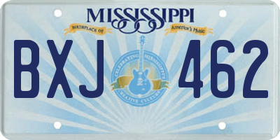 MS license plate BXJ462