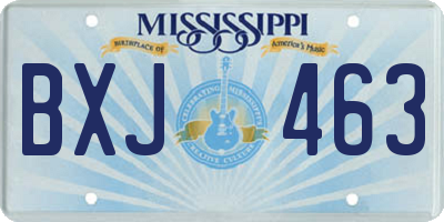 MS license plate BXJ463