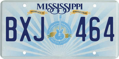 MS license plate BXJ464