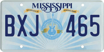 MS license plate BXJ465