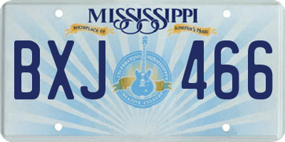 MS license plate BXJ466