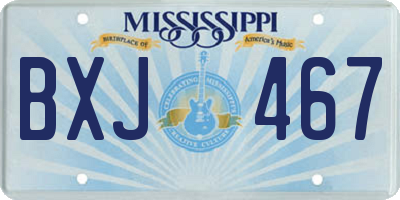 MS license plate BXJ467