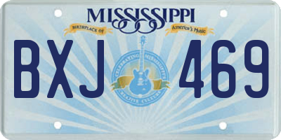MS license plate BXJ469