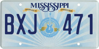MS license plate BXJ471