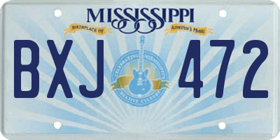 MS license plate BXJ472