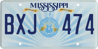 MS license plate BXJ474