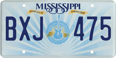 MS license plate BXJ475