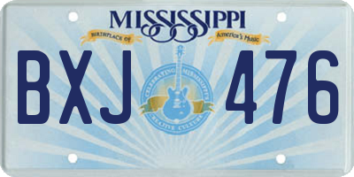 MS license plate BXJ476