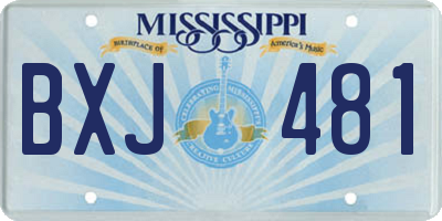 MS license plate BXJ481