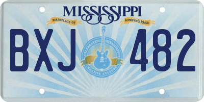 MS license plate BXJ482