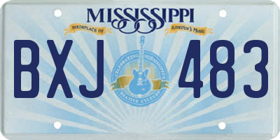 MS license plate BXJ483