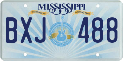 MS license plate BXJ488