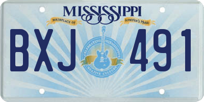 MS license plate BXJ491