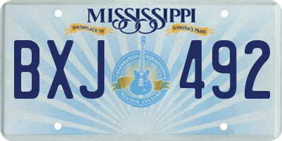 MS license plate BXJ492