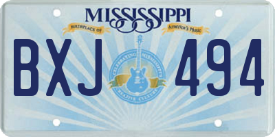 MS license plate BXJ494