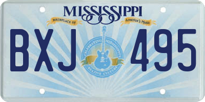 MS license plate BXJ495