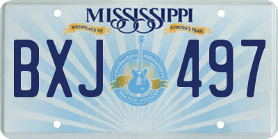 MS license plate BXJ497