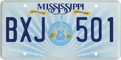 MS license plate BXJ501