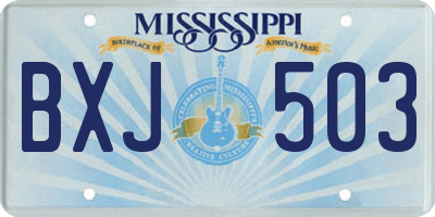 MS license plate BXJ503