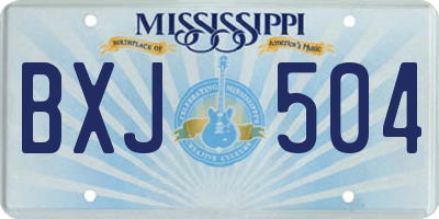 MS license plate BXJ504