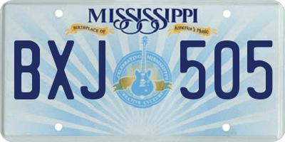 MS license plate BXJ505