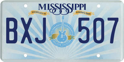 MS license plate BXJ507