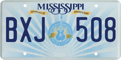 MS license plate BXJ508
