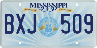 MS license plate BXJ509