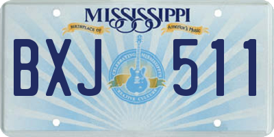 MS license plate BXJ511
