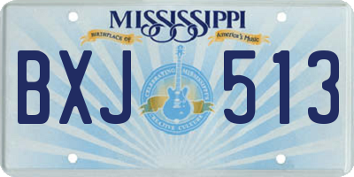 MS license plate BXJ513