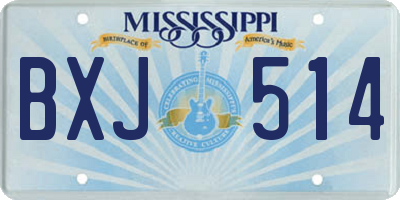 MS license plate BXJ514
