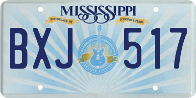 MS license plate BXJ517