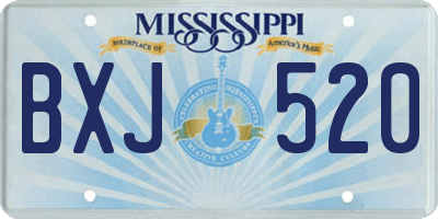 MS license plate BXJ520