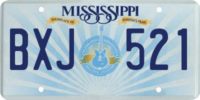 MS license plate BXJ521