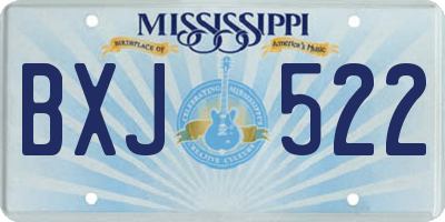 MS license plate BXJ522