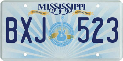 MS license plate BXJ523