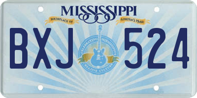 MS license plate BXJ524