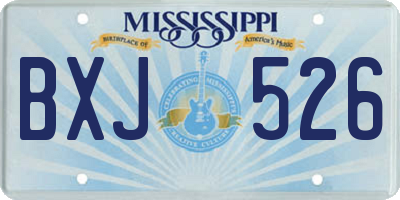 MS license plate BXJ526
