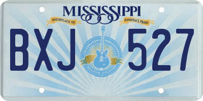 MS license plate BXJ527