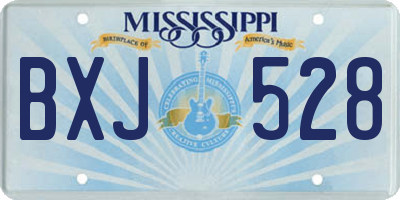 MS license plate BXJ528