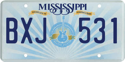 MS license plate BXJ531