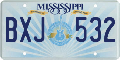 MS license plate BXJ532