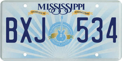 MS license plate BXJ534