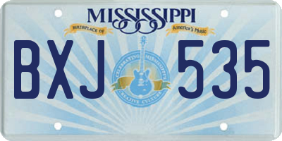 MS license plate BXJ535