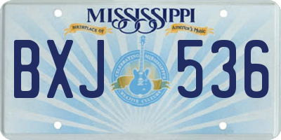 MS license plate BXJ536