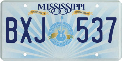 MS license plate BXJ537